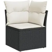 vidaXL 6-tlg. Garten-Sofagarnitur mit Kissen Schwarz Poly Rattan