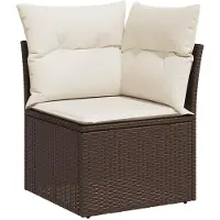 vidaXL 6-tlg. Garten-Sofagarnitur mit Kissen Braun Poly Rattan