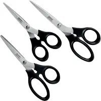 Leitz Scherenset 5426, 3-teilig, ergonomische Griffe, für Links-/Rechtshänder geeignet, L 165/185/200 mm, rostfreier Stahl/Kunststoff, schwarz