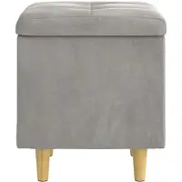 vidaXL Ottoman mit Stauraum Hellgrau 40 x 40 x 45 cm Samt