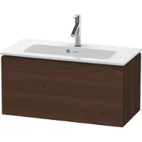 Duravit L-Cube Waschtischunterbau wandhängend, Compact, 1 Auszug, 820x400x391mm, LC615706969, Farbe: Nussbaum gebürstet Echtholzfurnier