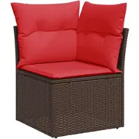 vidaXL 9-teiliges Gartensofa-Set mit Kissen, braun, Polyrattan