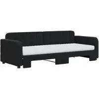 vidaXL Tagesbett Ausziehbar mit Matratzen Schwarz 80x200 cm Samt