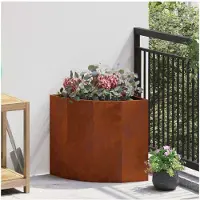 vidaXL Eckpflanzer Rostoptik 45 x 45 x 50 cm Wetterfeststahl