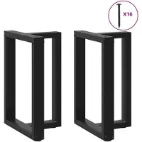 vidaXL Esstischbeine T-Form 2 Stk. Schwarz 60x35x(72-73) cm Stahl