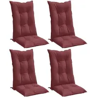 vidaXL Hochlehner-Auflagen 4 Stk. Melange Weinrot 120x50x7 cm Stoff
