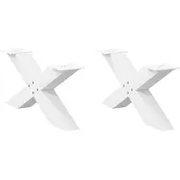 vidaXL Couchtischbeine X-Form 2 Stk. Weiß 70x(30-31) cm Stahl