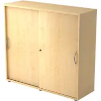 Hjh OFFICE PRO BETA 1753S - Ahorn 3 OH Schiebetürenschrank Bogengriff Metall