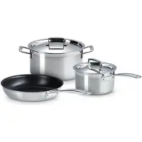 Le Creuset Triply 3er Set, Edelstahl-Kochgeschirr-Set