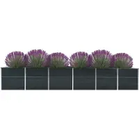 vidaXL Garten-Hochbeet Verzinkter Stahl 480x80x77 cm Anthrazit