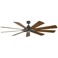 Kichler Gentry XL leiser Deckenventilator mit LED Licht Ø216cm DC-Motor Holz + Fernbedienung