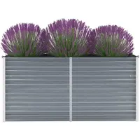 vidaXL Garten-Hochbeet Verzinkter Stahl 160x40x77 cm Grau