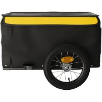 vidaXL Fahrradanhänger Schwarz und Gelb 30 kg Eisen