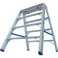 Krause Aluminium-Doppelleiter STABILO mit Holzauflage 2,45 m