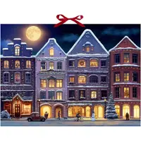 Sonstige Verlage Wand-Adventskalender - Winterstadt am Abend