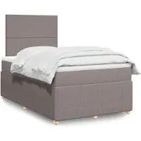 vidaXL Boxspringbett mit Matratze Taupe 120x190 cm Stoff