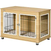 PawHut Hundekäfig, Hundehütte für Mittelegroße Hunde, Hundebox mit Kissen