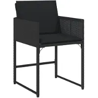 vidaXL 17-tlg. Garten-Essgruppe mit Kissen Schwarz Poly Rattan