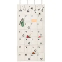 Sonstiges Adventskalender zum Befüllen 120x60cm Wandteppich mit 24 Fächern wiederverwendbar Stoff für Weihnachtsdeko