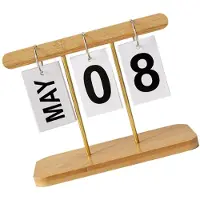 Merkloos Tischkalender mit täglichem Wechsel, aus Holz