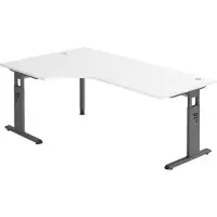 Hjh OFFICE PRO MEGA 82 G - Holz 200 x 120 C-Fu? Schwarz h?henverstellbar Wei?/Graphit