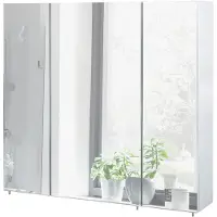MÖBELPARTNER Spiegelschrank Basic 80 x 16 x 70 cm weiß hochglanz 3-türig