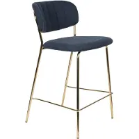 Housecraft living Jolien Barhocker 65 cm Gold/ Dunkelblau - 2 er Set