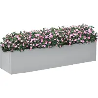 Outsunny Blumenkasten Pflanzkasten mit Entwässerungsloch für Balkon, Stahl
