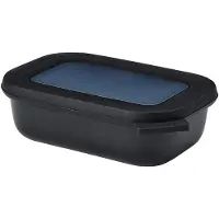 Mepal Multischüssel Cirqula - Mikrowellengeschirr - Multikom rechteckig 500 ml - Nordic black - Meal prep box - Frischhaltedosen mit Deckel