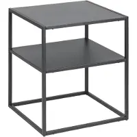 Actona Nachttisch GROUP "Vilho", schwarz (schwarz, matt schwarz, schwarz), B:45cm H:51cm T:40cm, Tische, Nachttisch, aus einem schönen weißen Metallgestell und einer Ablegemöglichkeit