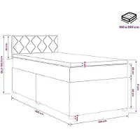 vidaXL Boxspringbett mit Matratze Hellgrau 100 x 200 cm Stoff