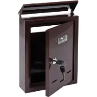VOREL Briefkasten mit 2 Schlüsseln - Braun - 285x200x60 mm