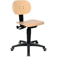 Topstar Arbeitsdrehstuhl mit Rollen Buche Sitz-H. 420-550 mm mit Kontaktrückenlehne