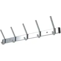HP Autozubehör Wandgarderobe Aluminium F1 naturfarbig 5 Hut-/5 Mantelhaken Länge 700 mm Hakenabstand 150 mm