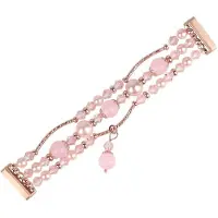 Cover-Discount Fitbit Versa 4 / Sense 2 - Perlen Strass Armband rosa