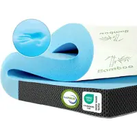 KomfortKissen Premium Komfort Gel Topper 80x200 cm, H2 H3 Matratzentopper mit 7cm Gel-Memory-Schaum, Matratzenauflagen mit abnehmbarem Bambusbezug, mit 3D-Luftstrom