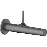 Keuco EDITION 400 Einhebel-Waschtischmischer, UP für Wandmontage, Ausladung 197mm, 51516131101, Farbe: Schwarzchrom gebürstet
