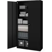 Jan Nowak Aktenschrank Abschließbar JAN 6 Ebenen Metallschrank Werkstatt Büroschrank Werkzeugschrank 220x115x40cm Schwarz
