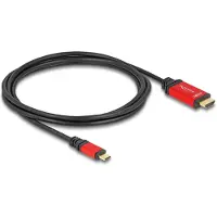 DeLOCK USB Type-C zu HDMI Kabel (DP Alt Mode) 8K 60 Hz mit HDR Funktion 2 m rot, 2 m, USB Typ-C, HDMI, Männlich, Männlich, Gerade