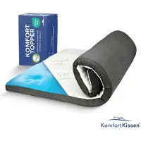 KomfortKissen Premium Komfort Gel Topper 200x200cm, H2 H3 Matratzentopper mit 7cm Gel-Memory-Schaum, Matratzenauflagen mit abnehmbarem Bambusbezug, mit 3D-Luftstrom