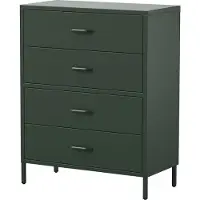 Jan Nowak Kommode mit 4 Schubladen Carla Kommodenschrank Schubladenkommode Ideal für Wohnzimmer Schlafzimmer Metall, 80 x 101,5 x 40 cm, Flaschengrün