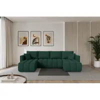 ALTDECOR Ecksofa - GARD-U - 300x146x85 - Grün - Corner Sofa Eckcouch Couch U-Form, Schlafcouch Ausziehbar Wohnlandschaft