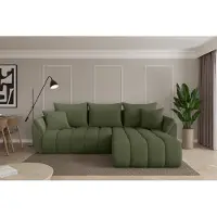 ALTDECOR Ecksofa mit Schlaffunktion und Bettkasten - TOKO-L-v1 - 277x194x86 - Grün - Corner Sofa Eckcouch Couch L-Form, links/rechts angeordnet, Schlafcouch Ausziehbar Wohnlandschaft