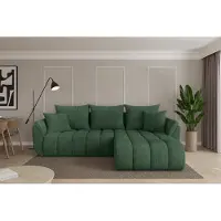 ALTDECOR Ecksofa mit Schlaffunktion und Bettkasten - TOKO-L-v1 - 277x194x86 - Grün - Corner Sofa Eckcouch Couch L-Form, links/rechts angeordnet, Schlafcouch Ausziehbar Wohnlandschaft