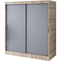 Belvedo Schiebetürenschrank 180x200cm - Sonoma Eiche & Anthrazit Matt - Kleiderschrank GOLD - mit 5 Einlegeböden & 2 Kleiderstangen