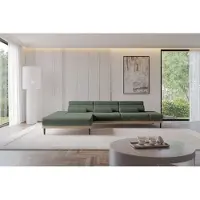 ALTDECOR Ecksofa mit Elektrischer Sitztiefenverstellung MONA - 316x205x85 - Grün - Corner Sofa Eckcouch Couch L-Form, links/rechts angeordnet