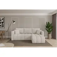 ALTDECOR Ecksofa mit Schlaffunktion und Bettkasten - GARD-L - 226x146x85 - Creme - Corner Sofa Eckcouch Couch L-Form, links/rechts angeordnet, Schlafcouch Ausziehbar Wohnlandschaft
