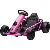 HOMCOM 24 V Elektro Go-Kart für Kinder Bis 13 Km/h Gokart mit Drift-Funktion