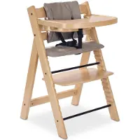 Buxibo Holz-Wachstumsstuhl für Kinder – Mit Essbrett – Verstellbarer Kinderstuhl für Komfort & Design – Inkl. Kissen – 48x58x80 cm – Holz