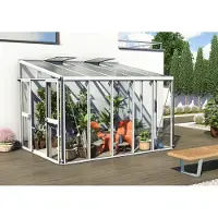 Vitavia Anlehngewächshaus Helena 8600 ESG 4mm u. Dach HKP 10mm, weiß, 40000543